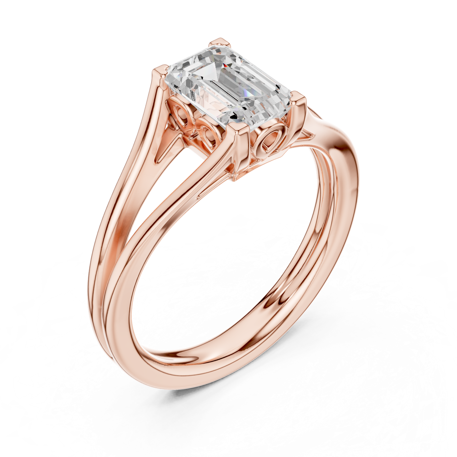 Gold Ring DDLR-692, Rose Gold, view 2