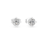 14K Solid Gold Lab Diamond Stud Earrings, White Gold