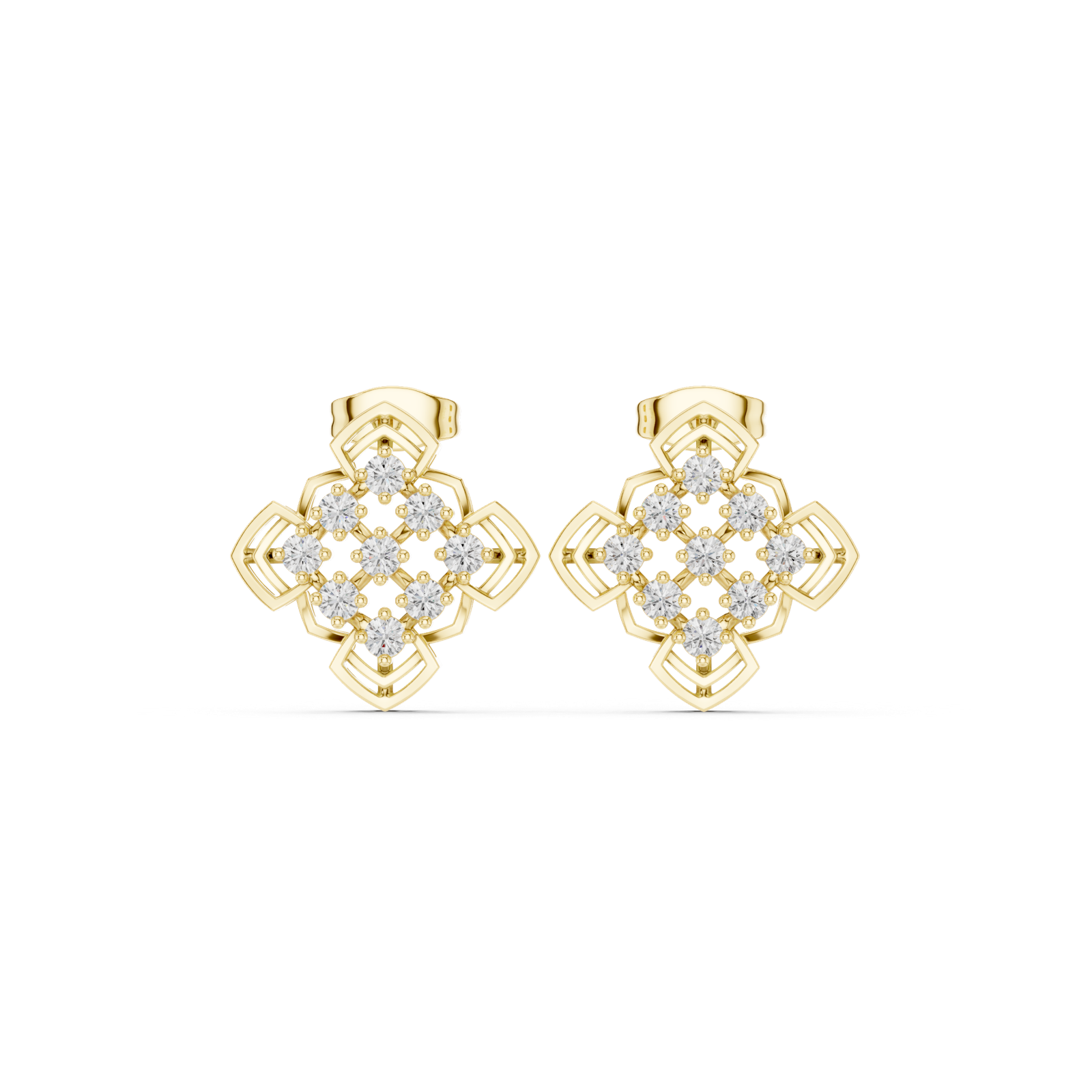 Gold Earrings 9-10004PE, Yellow Gold