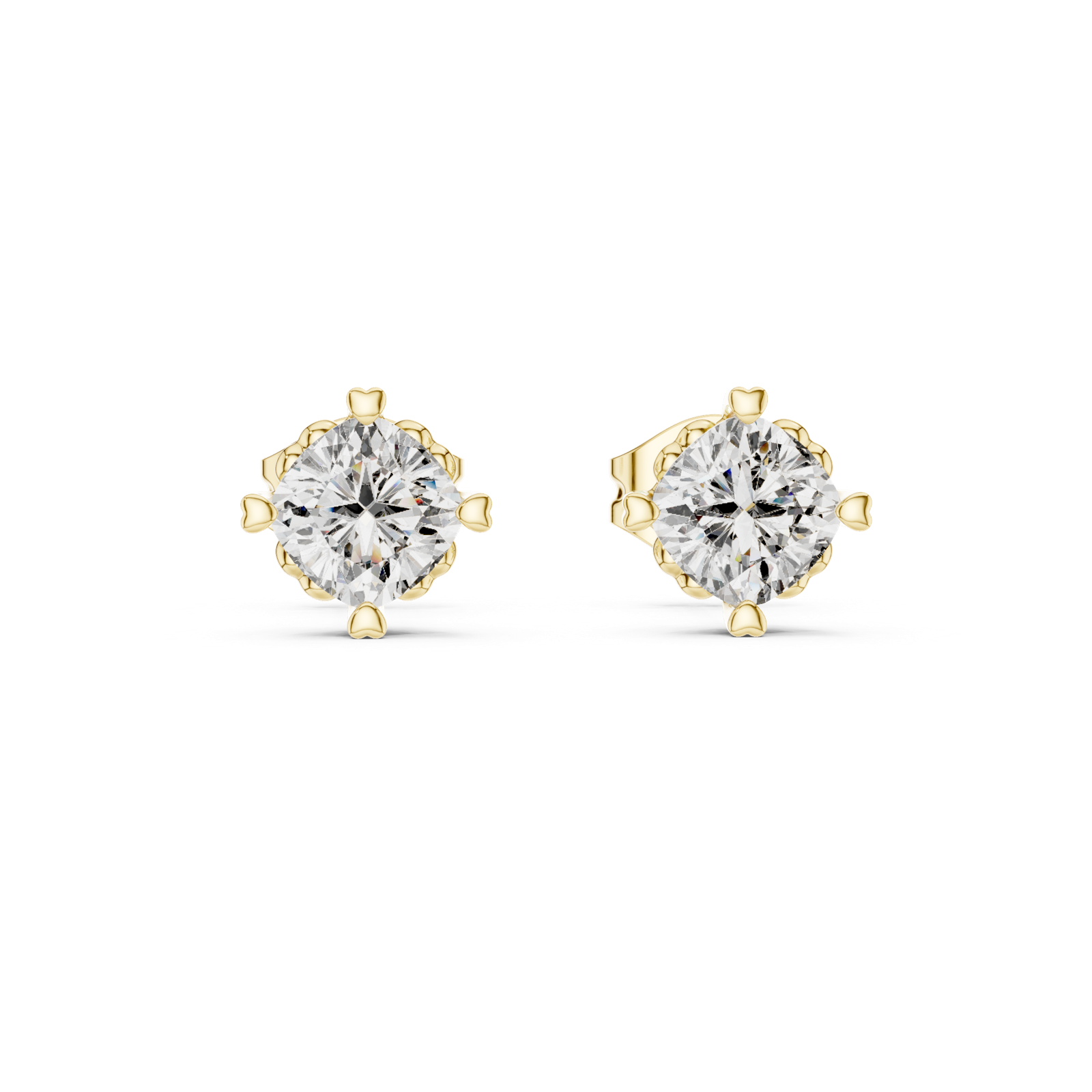 Gold Earrings GER-0355, Yellow Gold