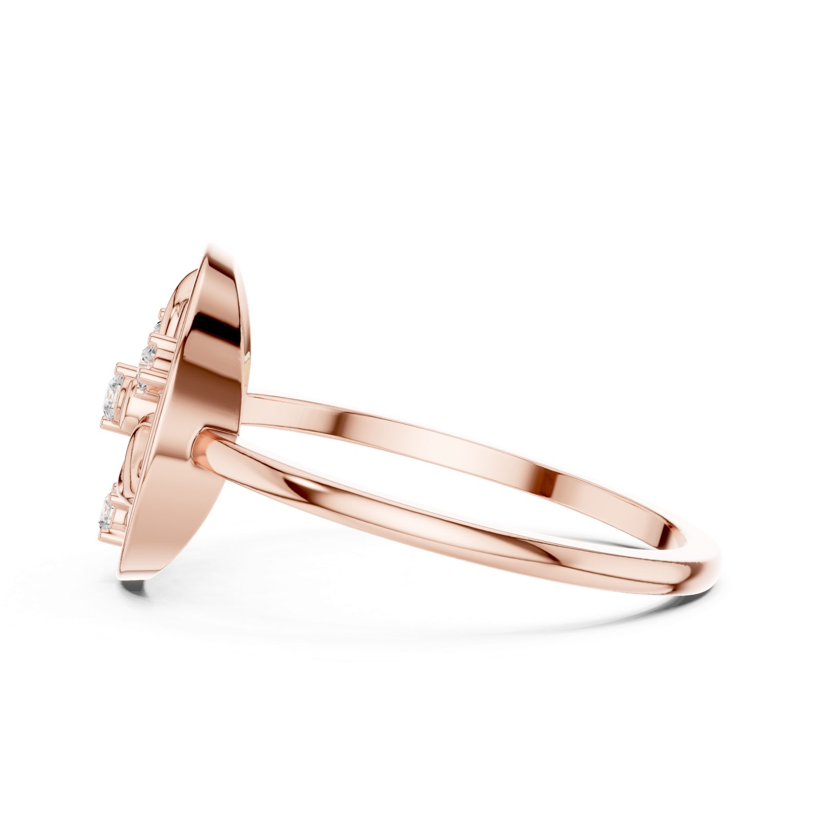 Gold Ring DR-6248, Rose Gold, view 3
