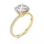 Gold Jewelry L36-16, Round center stone, Yellow Gold, view 2