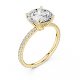 Gold Jewelry L36-16, Round center stone, Yellow Gold, view 2