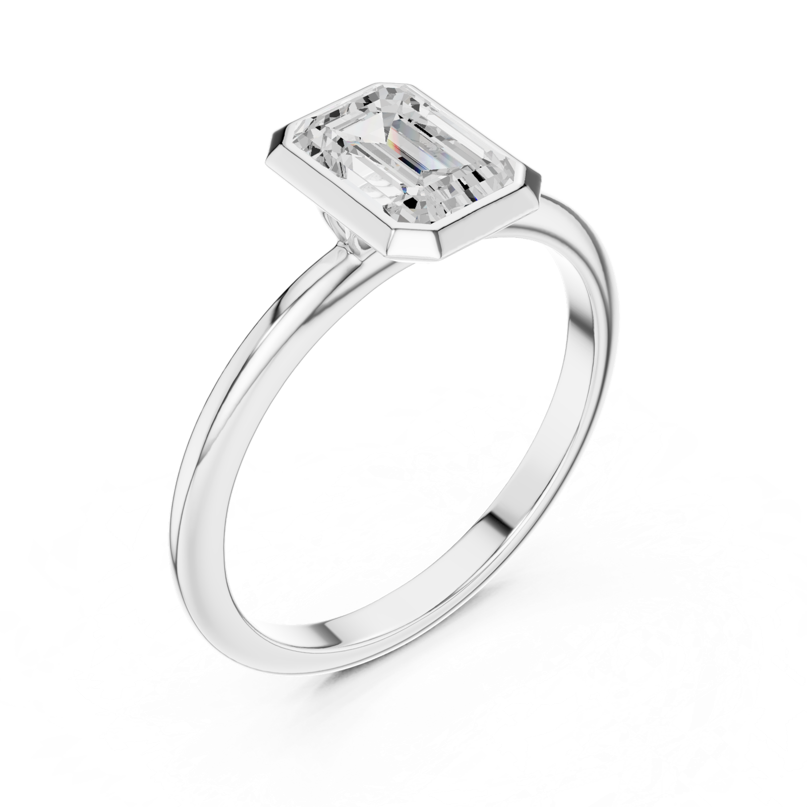 Gold Ring DDLR-1075, White Gold, view 2