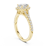 Gold Ring DDLR-043, Oval center stone, Yellow Gold, view 1