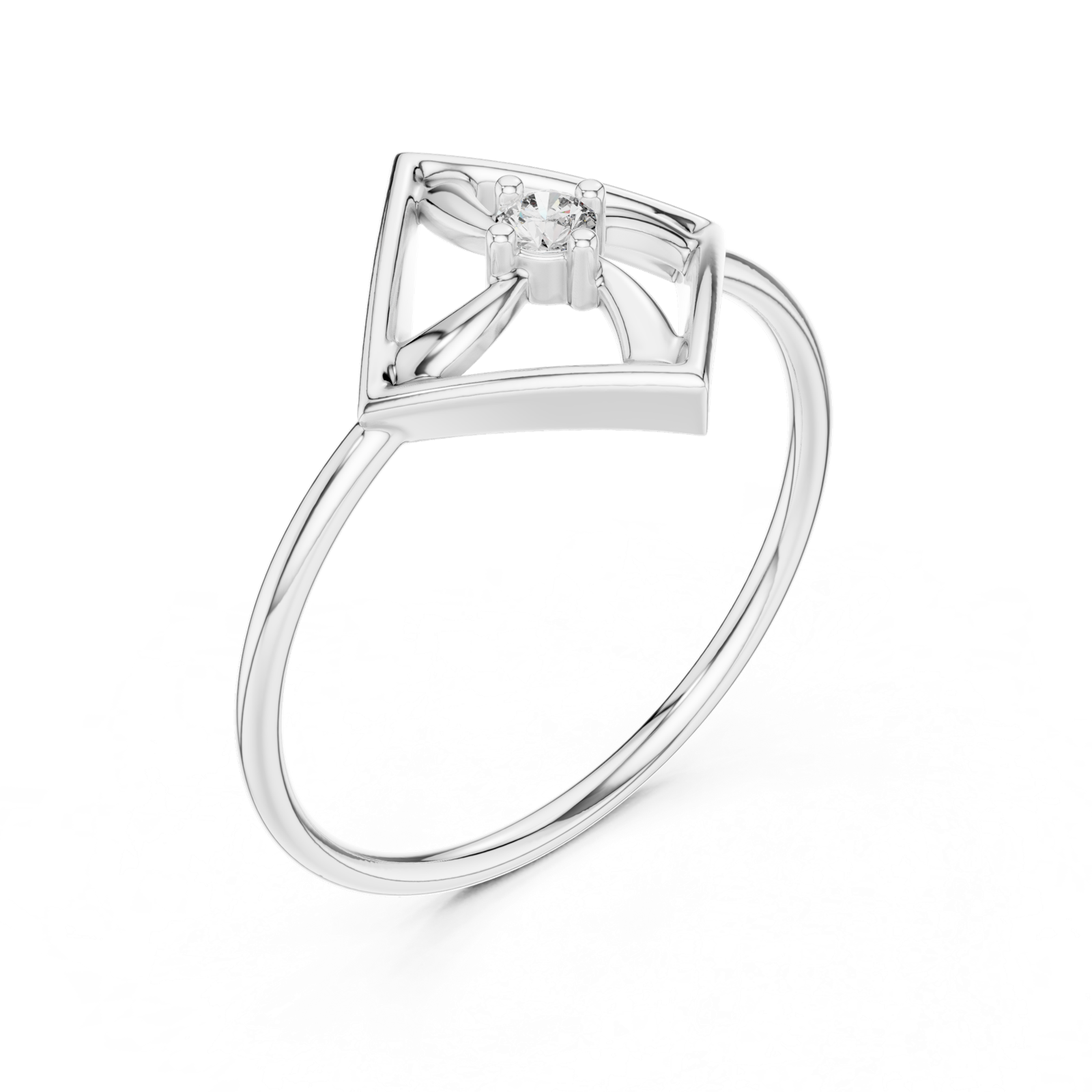 Gold Ring DR-6250, White Gold, view 2