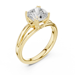 Gold Jewelry L36-7, Cushion center stone, Yellow Gold, view 2