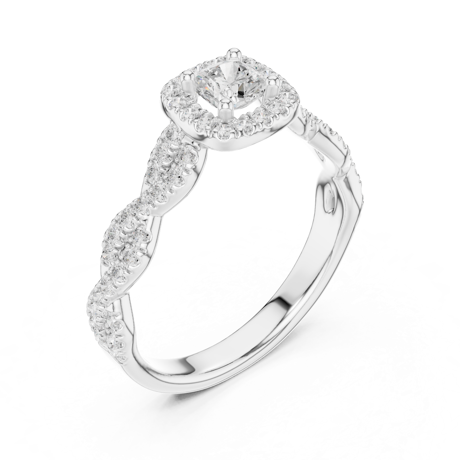Gold Ring LR-0277, White Gold, view 2