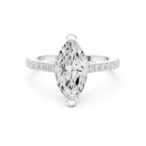 Gold Ring DDLR-039, Marquise center stone, White Gold, view 4