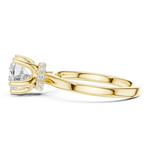 Gold Ring DDLR-176, Heart center stone, Yellow Gold, view 3