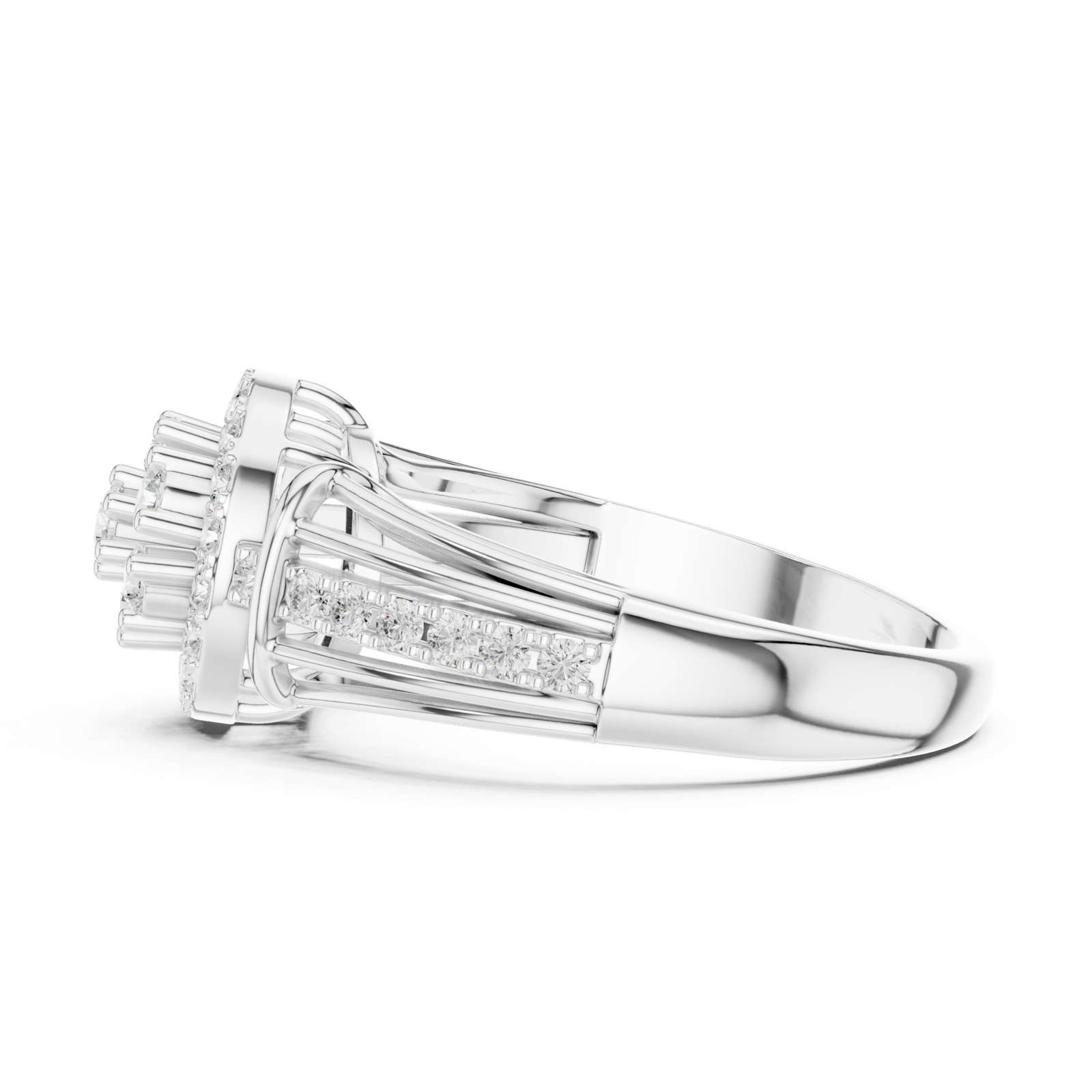 Gold Ring DDLR-762, White Gold, view 3