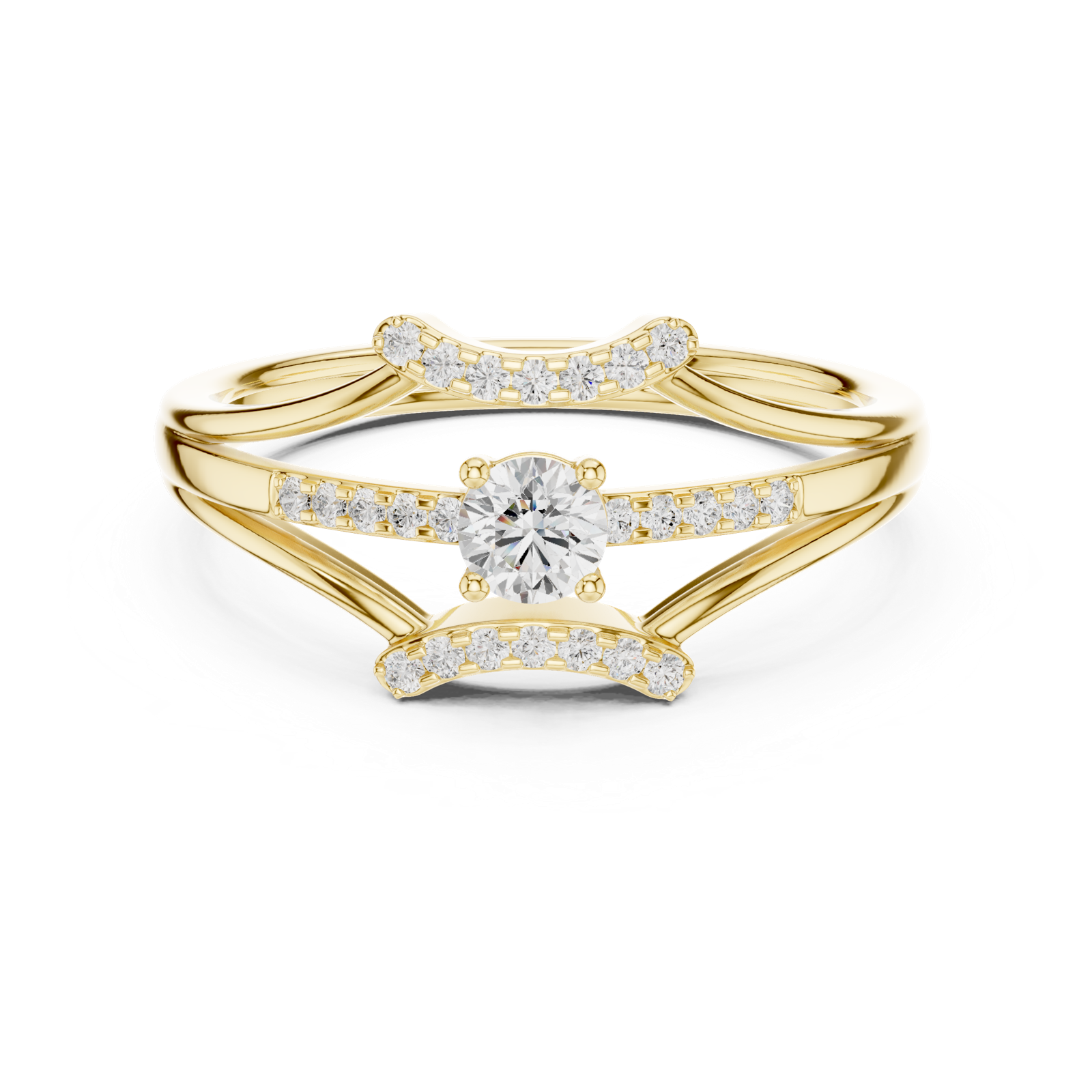 Gold Ring DDLR-843, Yellow Gold, view 4