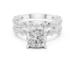 Gold Ring DDLR-301, Cushion center stone, White Gold, view 4
