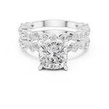 Gold Ring DDLR-301, Cushion center stone, White Gold, view 4