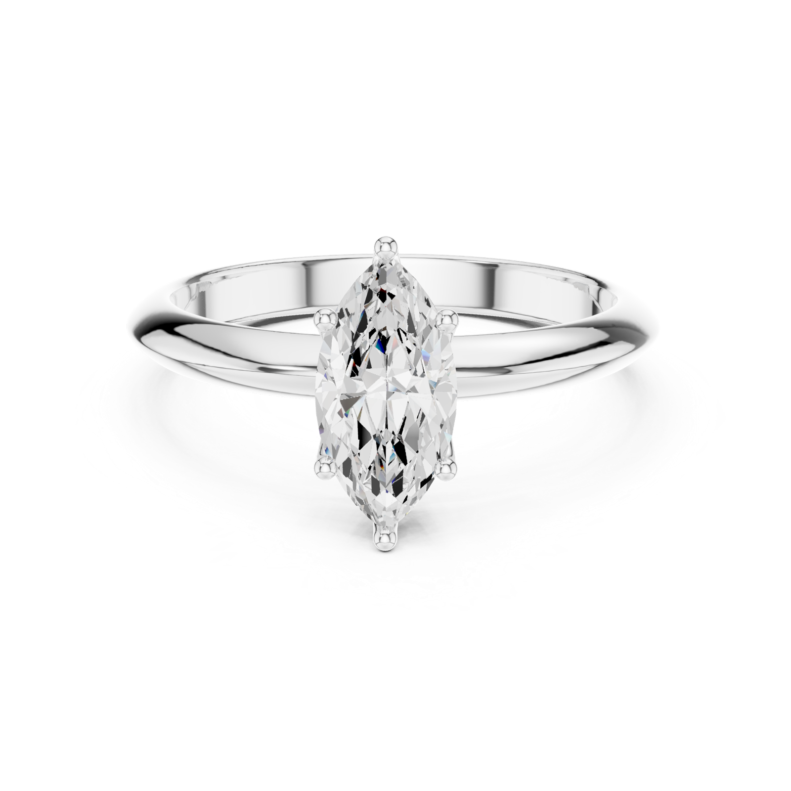 Gold Jewelry L36-6, Marquise center stone, White Gold, view 4