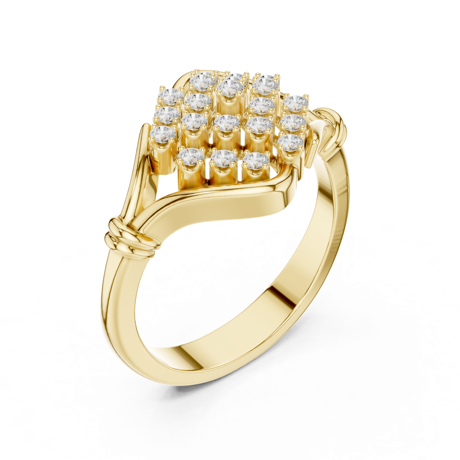 Gold Ring DDLR-760, Yellow Gold, view 2