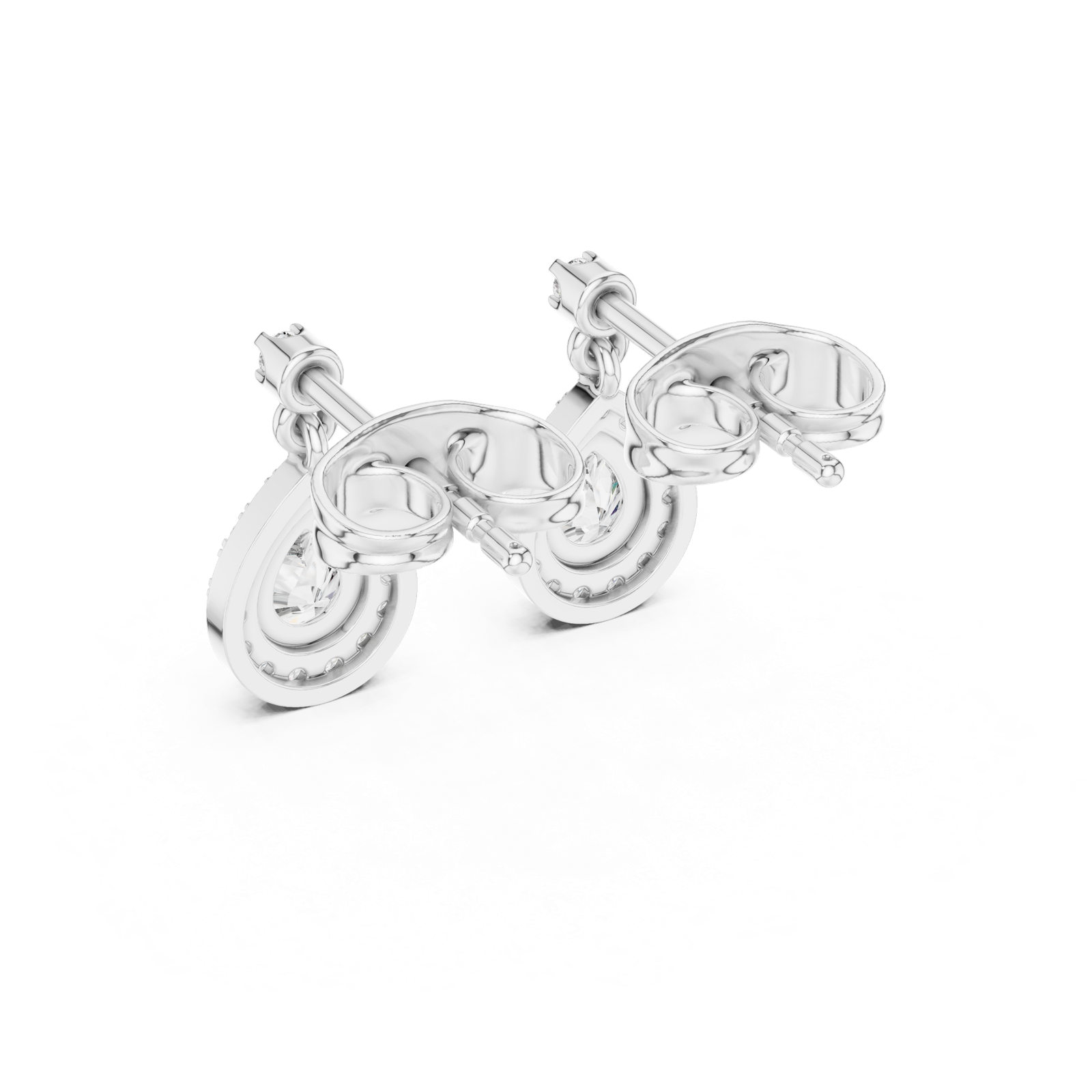 Gold Earrings 3-10004E_113_M, White Gold, view 3