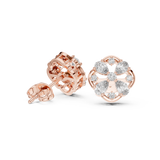 14K Solid Gold Lab Diamond Clover Cluster Earrings, Rose Gold, view 1