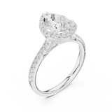 Gold Ring DDLR-255, Pear center stone, White Gold, view 2