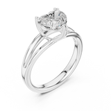 Gold Jewelry L36-7, Heart center stone, White Gold, view 2