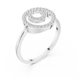 Gold Ring DR-6318, White Gold, view 2
