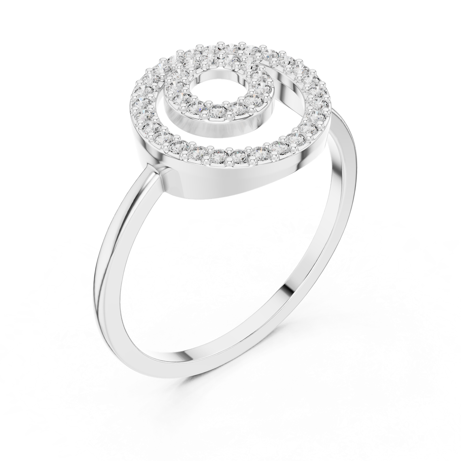 Gold Ring DR-6318, White Gold, view 2