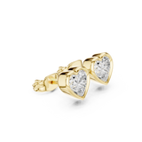 Gold Jewelry, Heart center stone, Yellow Gold, view 1