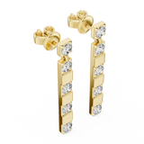 Gold Earrings L02-433, Yellow Gold, view 2
