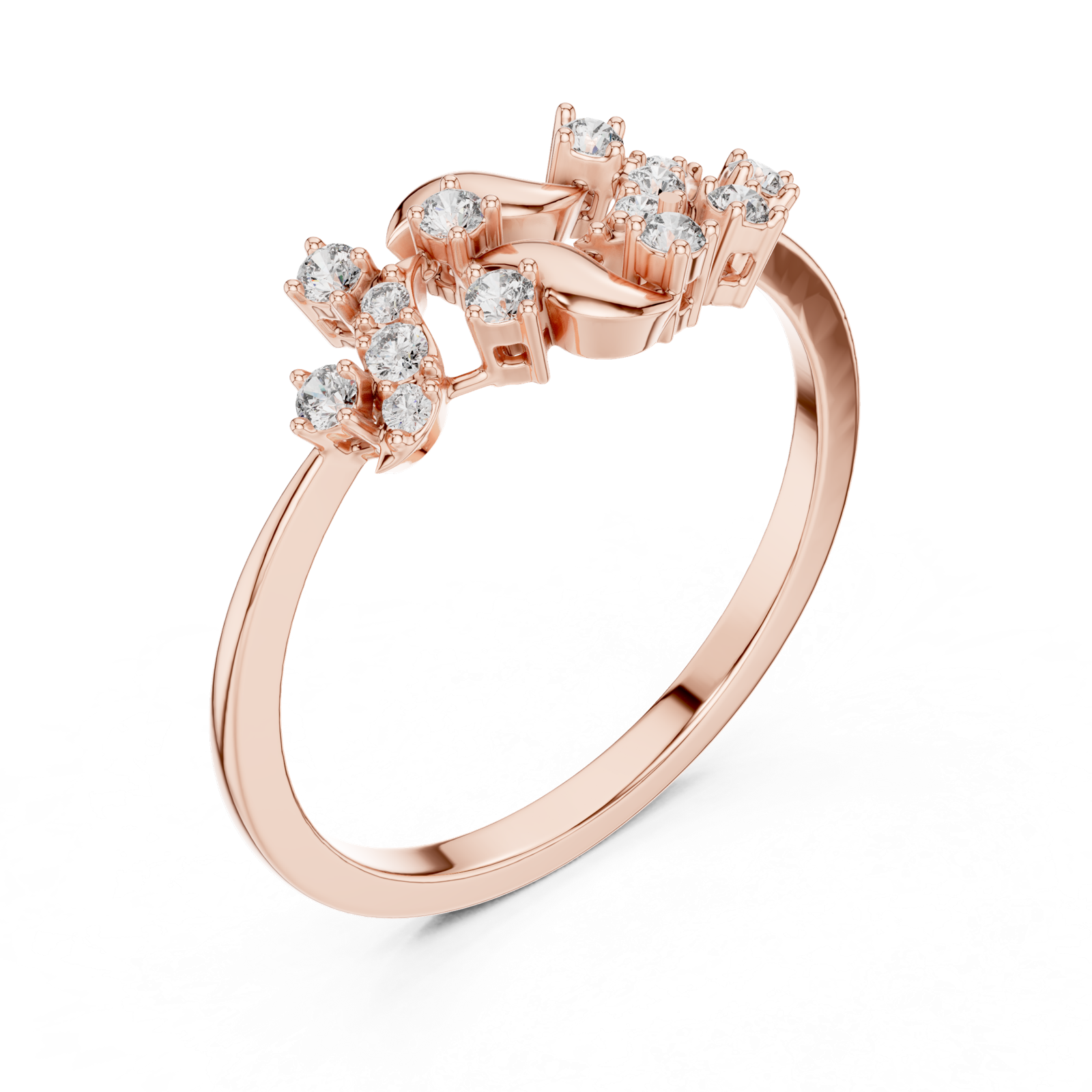 Gold Ring LR-01 (68), Rose Gold, view 2