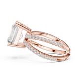 Gold Jewelry L36-25, Radiant center stone, Rose Gold, view 3