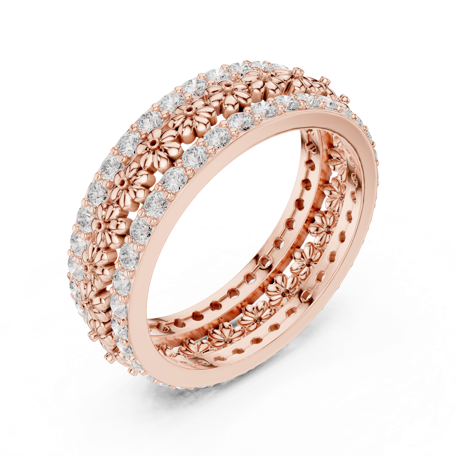 Gold Ring R40, Rose Gold, view 2