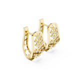 14K Solid Gold Lab Diamond Cluster Earrings, Yellow Gold, view 1