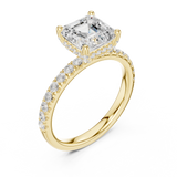 Gold Ring, Asscher center stone, Yellow Gold, view 2