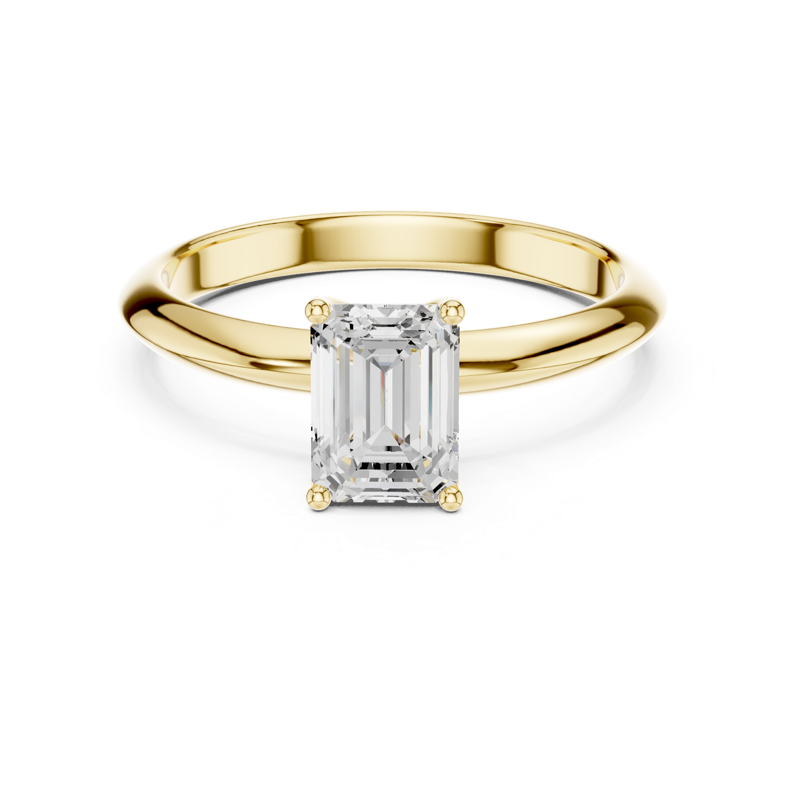 Gold Jewelry L36-6, Emerald center stone, Yellow Gold, view 4