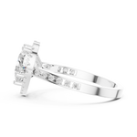 Gold Ring DDLR-349, Heart center stone, White Gold, view 3