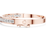 14K Solid Gold Lab Diamond Bracelet, Rose Gold, view 3
