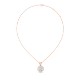 14K Solid Gold Lab Diamond Solitaire Pendant Necklace, Rose Gold, view 1