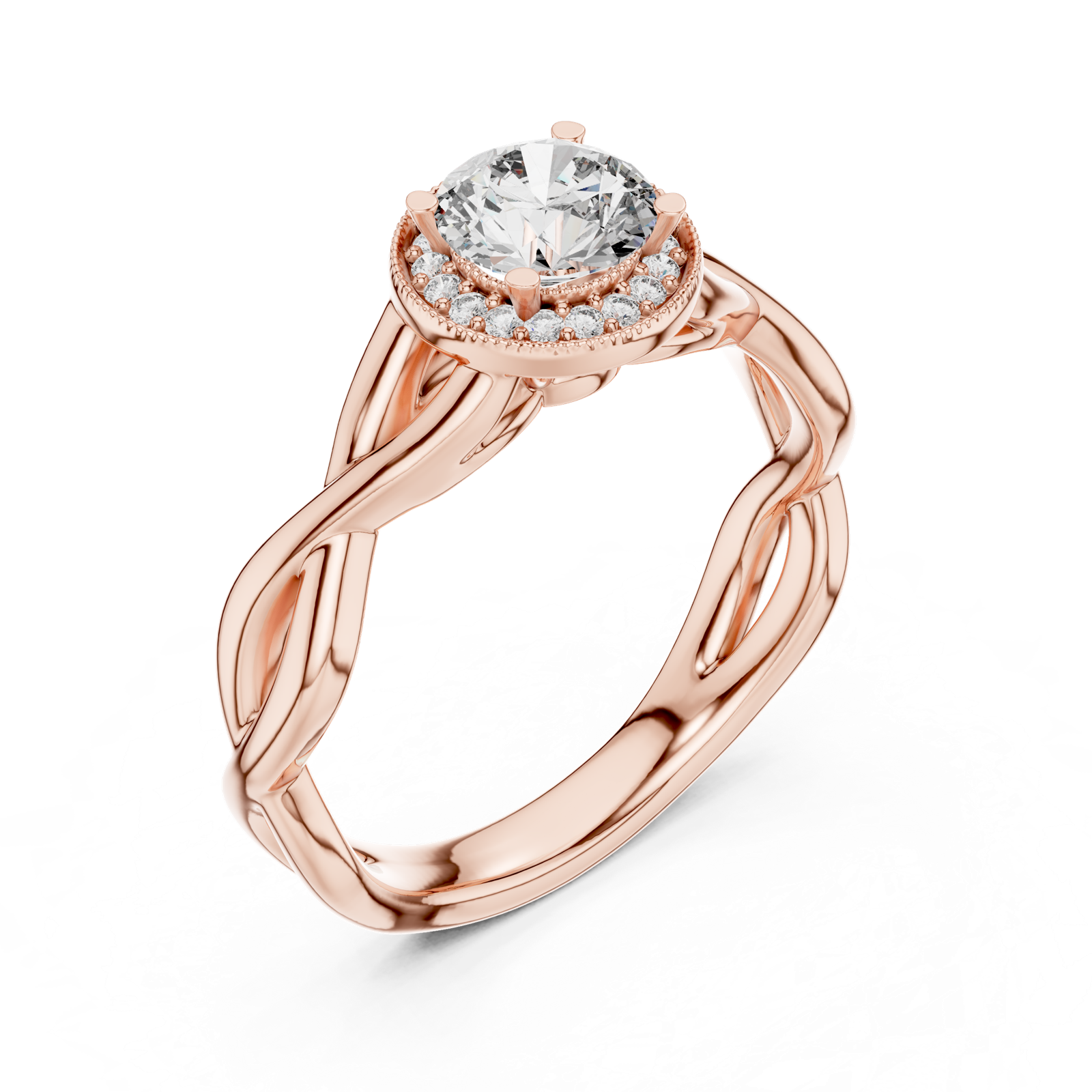 Gold Ring LR-0208, Rose Gold, view 2