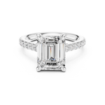 Gold Ring DDLR-250, Emerald center stone, White Gold, view 4