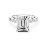 Gold Ring DDLR-250, Emerald center stone, White Gold, view 4