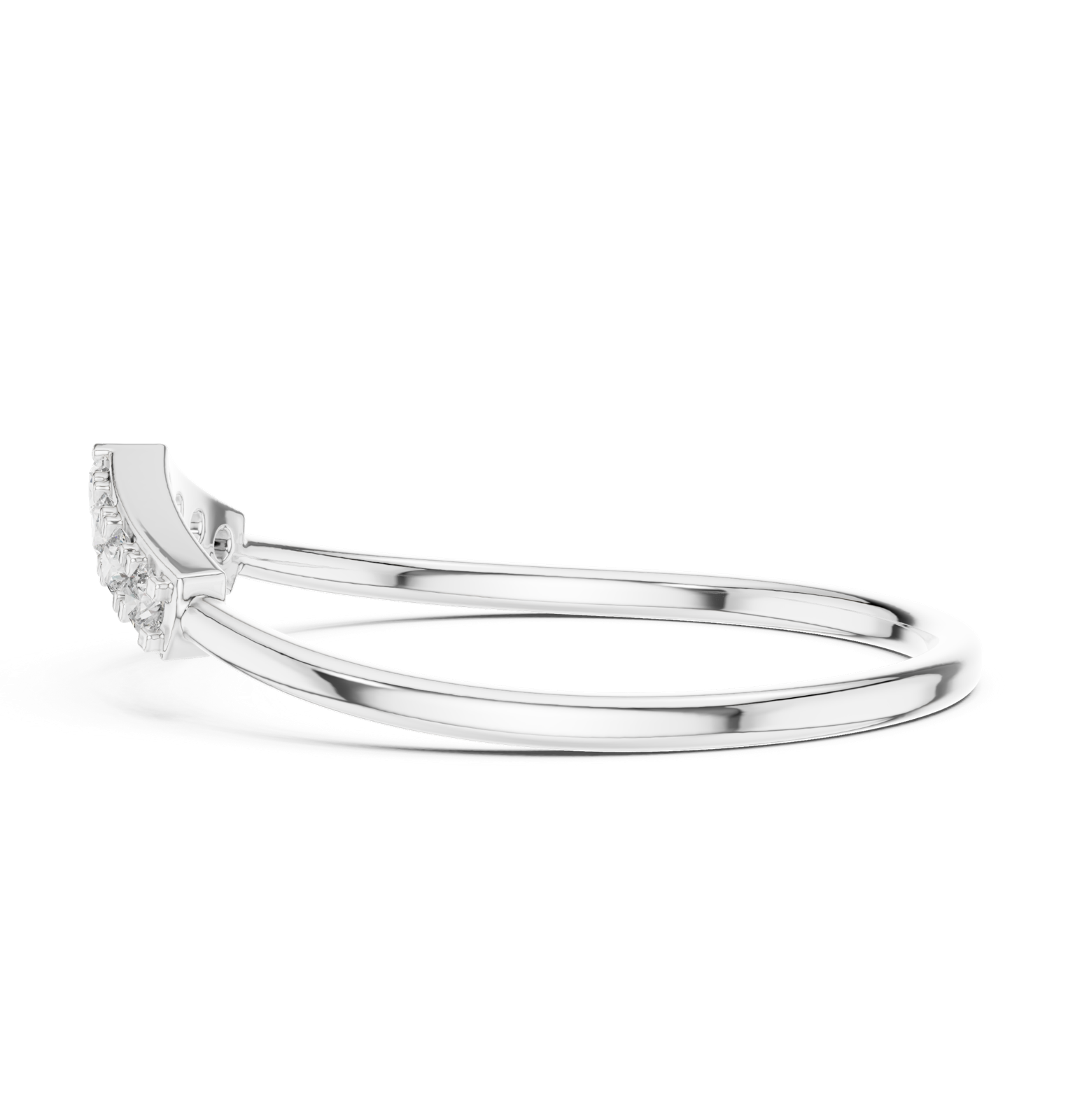 Gold Ring HLR-199, White Gold, view 3