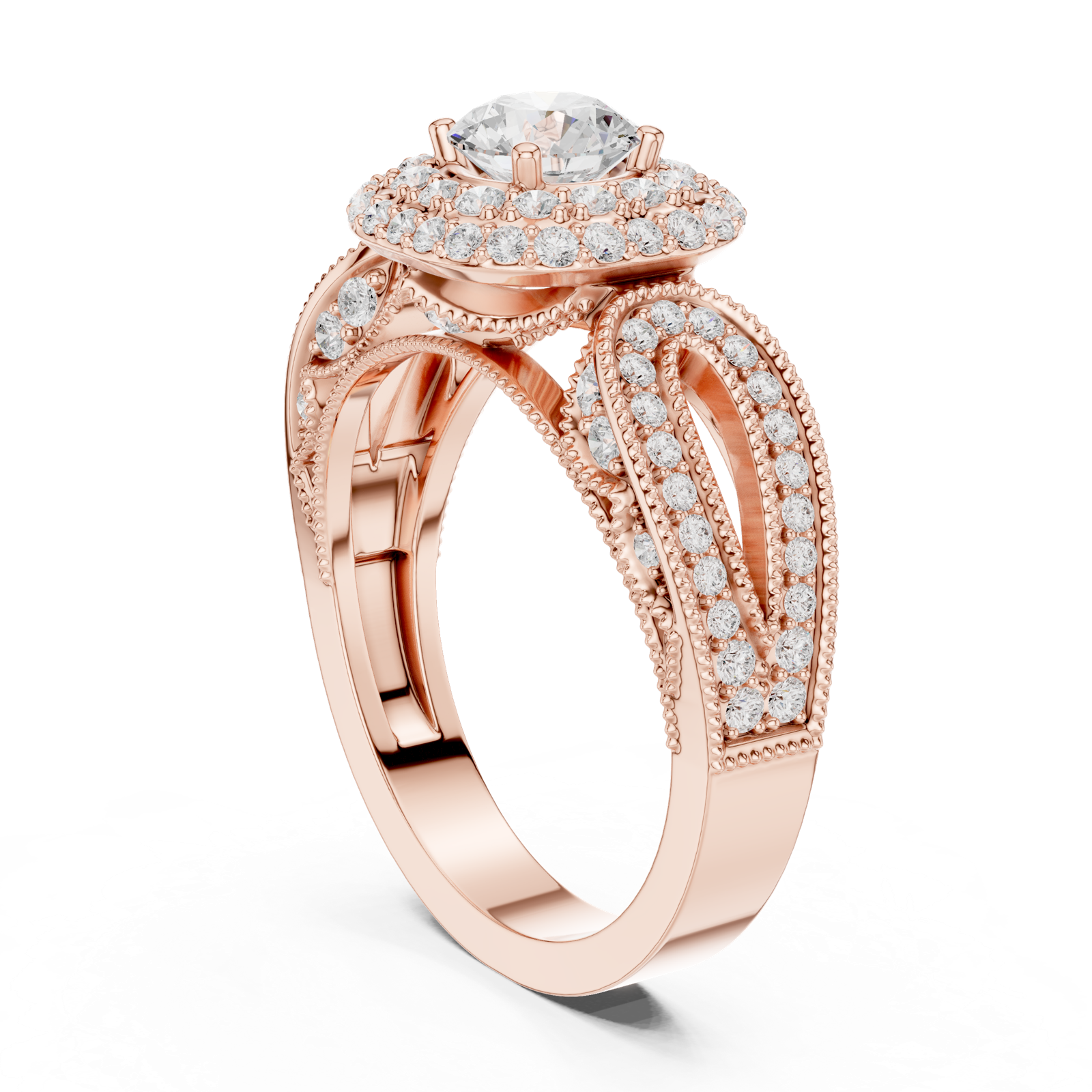 Gold Ring DDLR-777, Rose Gold, view 1