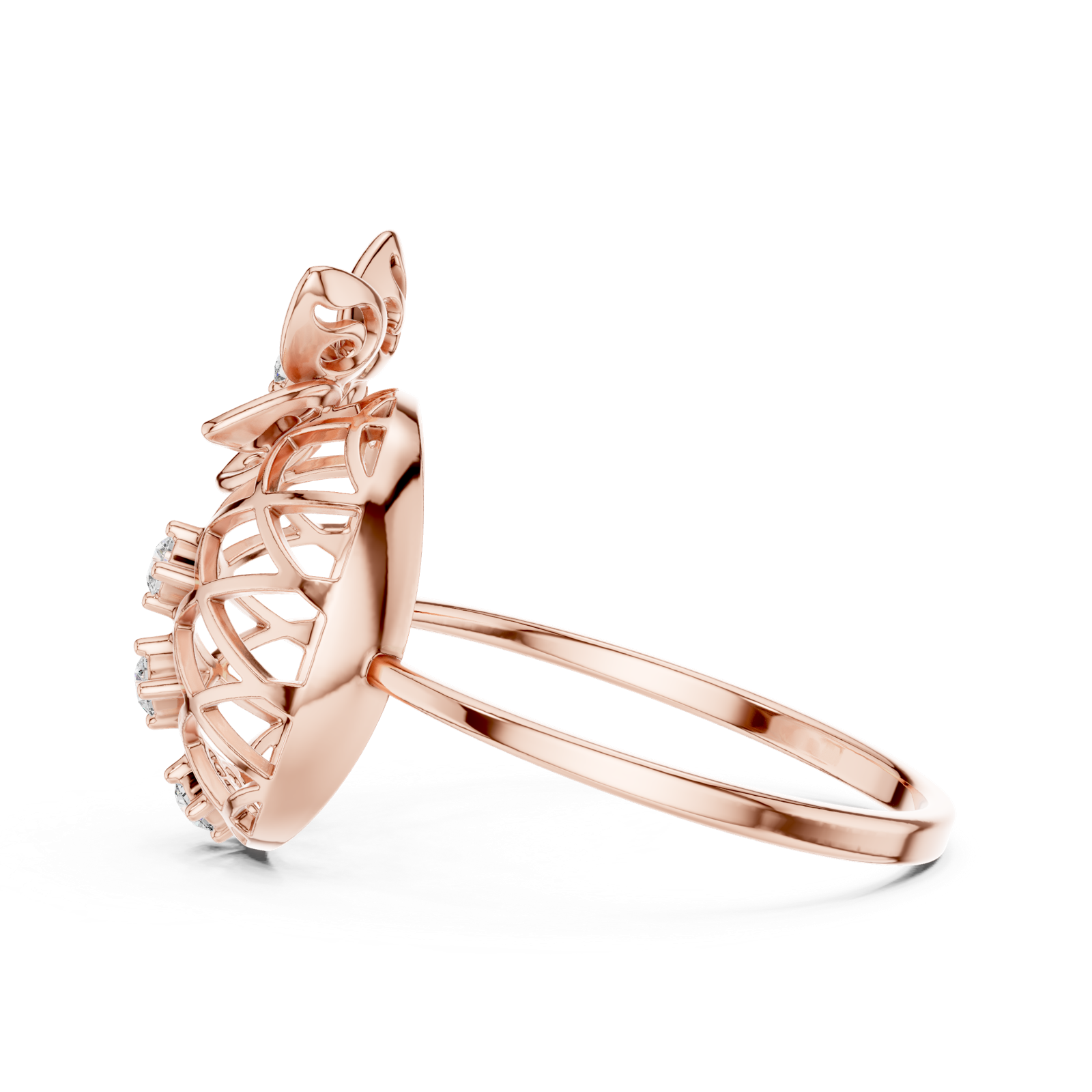 Gold Ring 1 (222), Rose Gold, view 3
