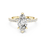 Gold Ring DDLR-040, Marquise center stone, Yellow Gold, view 4