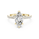 Gold Ring DDLR-040, Marquise center stone, Yellow Gold, view 4
