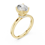 Gold Ring DDLR-176, Oval center stone, Yellow Gold, view 2