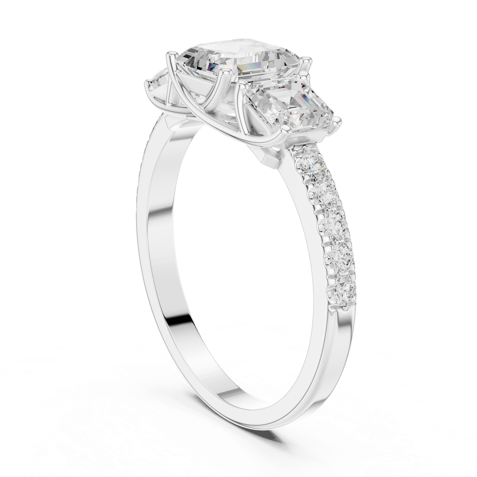 Gold Ring DDLR-1113, White Gold, view 1