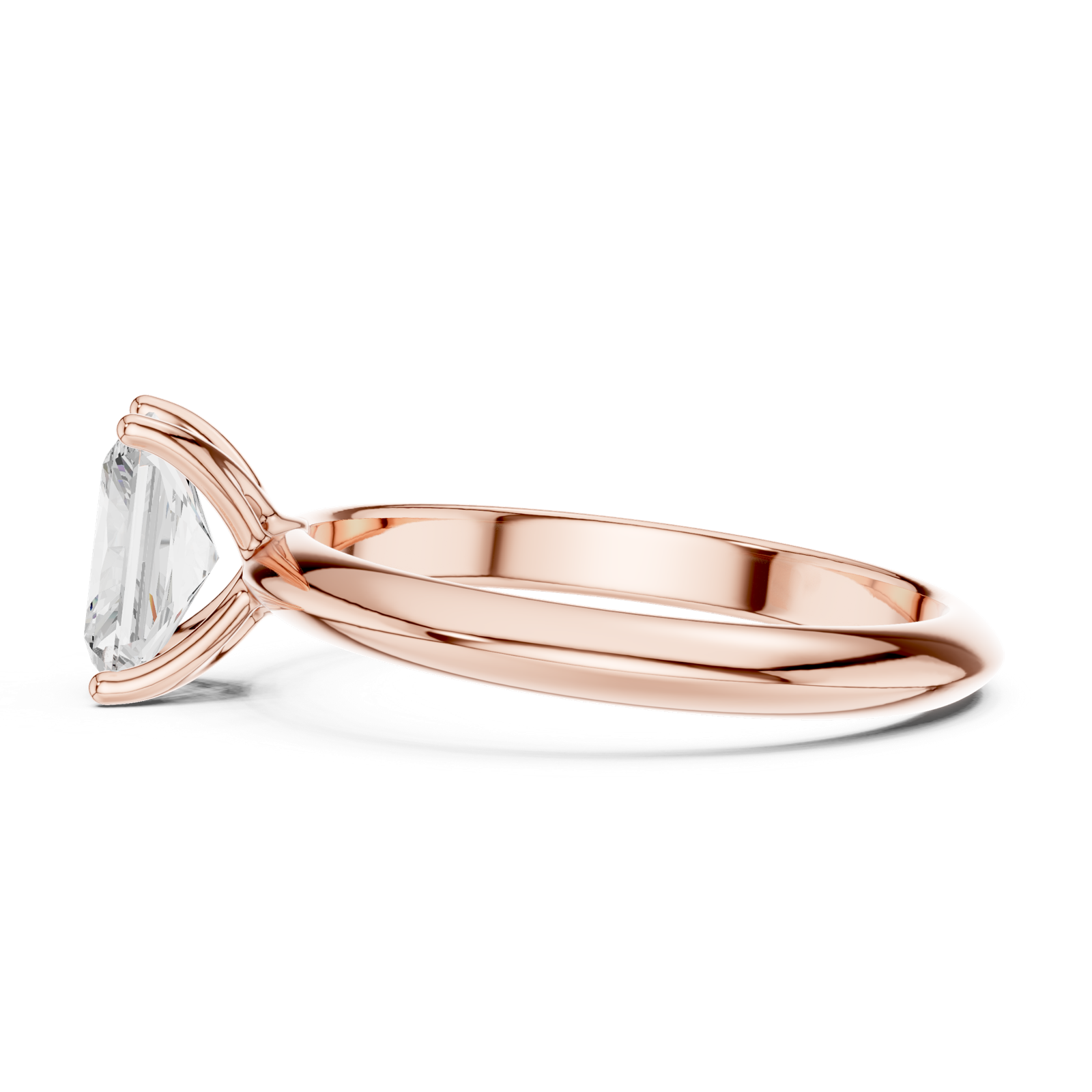 Gold Jewelry L36-6, Radiant center stone, Rose Gold, view 3