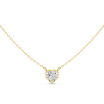 Gold Jewelry, Heart center stone, Yellow Gold, view 4