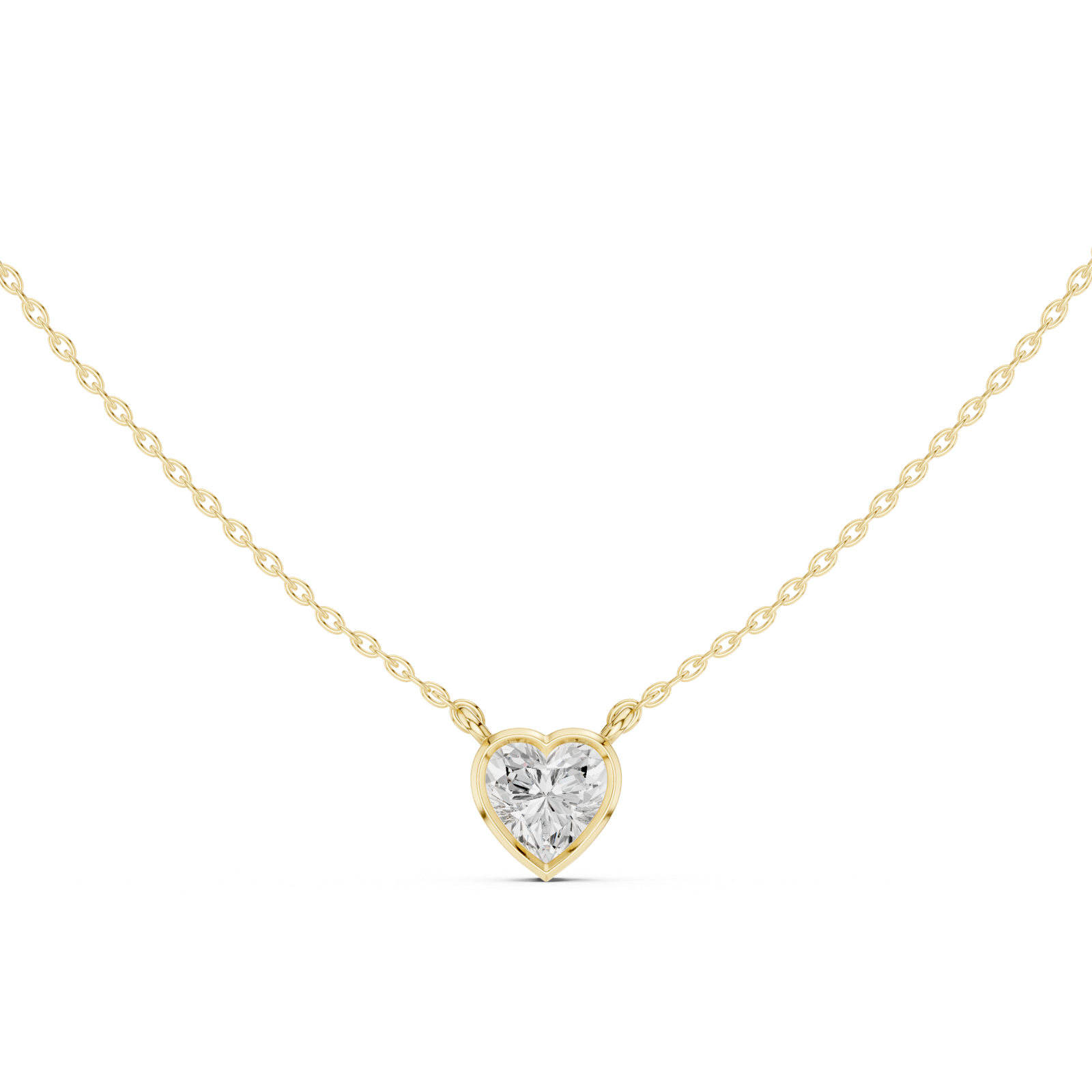 Gold Jewelry, Heart center stone, Yellow Gold, view 4